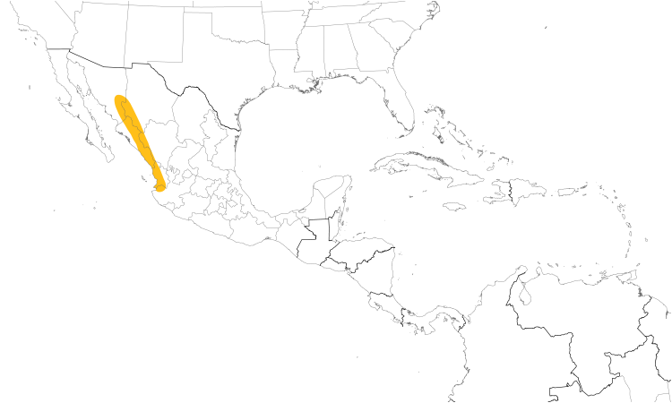 Range Map (Central): Rufous-bellied Chachalaca