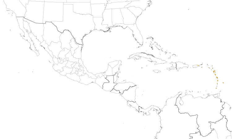 Range Map (Central): Antillean Crested Hummingbird