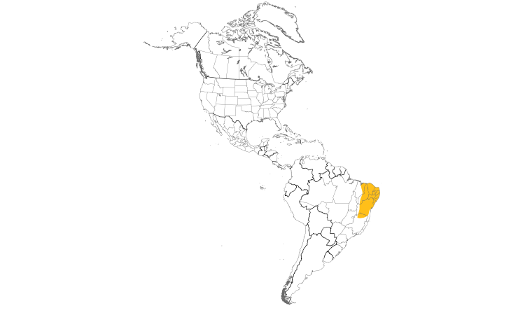 Range Map (Americas): Red-cowled Cardinal