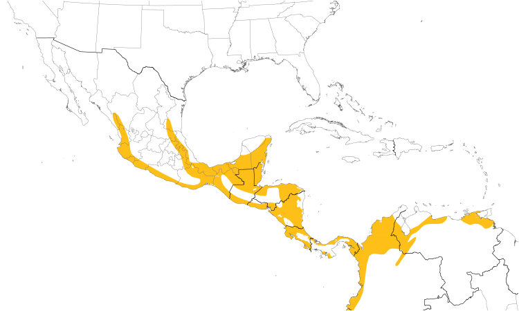 Range Map (Central): Crested Guan