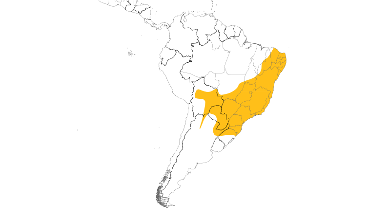 Range Map (South): Scaly-headed Parrot
