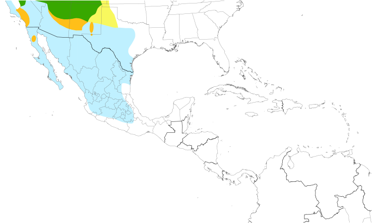 Range Map (Central): Green-tailed Towhee