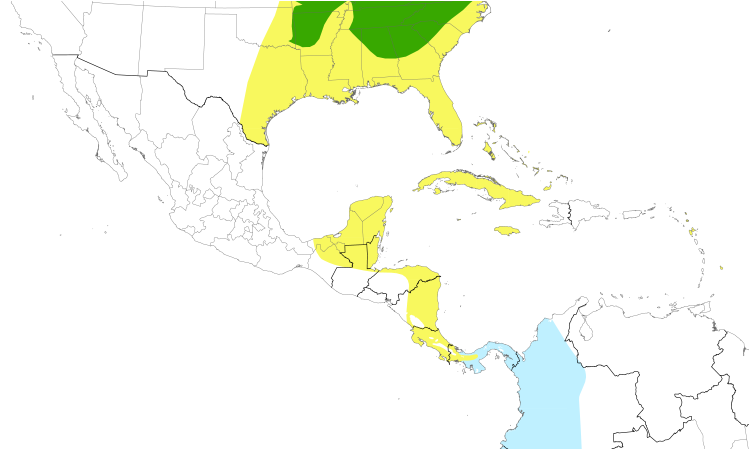 Range Map (Central): Scarlet Tanager