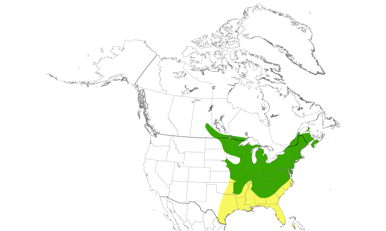 Range Map (North): Scarlet Tanager