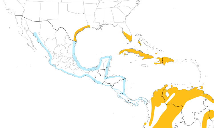 Range Map (Central): Roseate Spoonbill