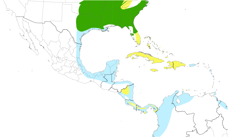 Range Map (Central): Prothonotary Warbler