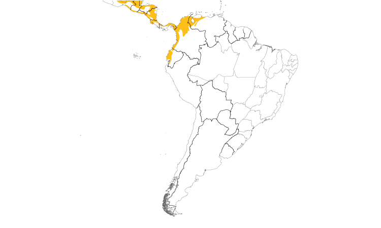 Range Map (South): Collared Aracari