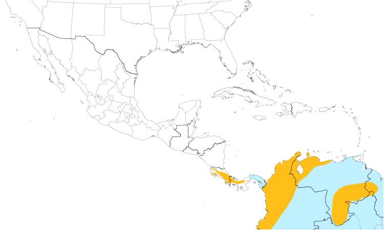 Range Map (Central): Blue-and-white Swallow
