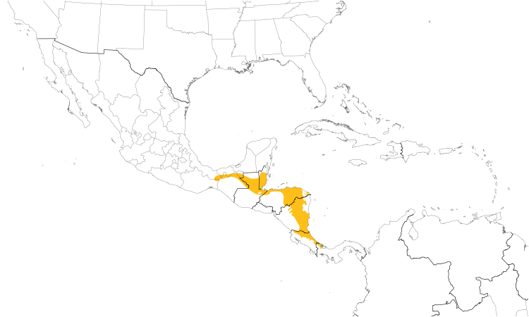 Range Map (Central): Passerini's Tanager