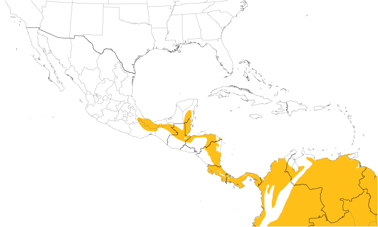 Range Map (Central): Buff-throated Saltator
