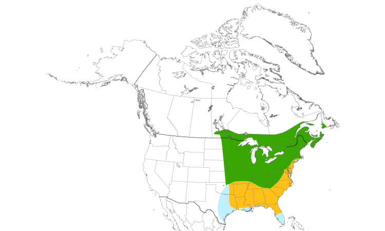 Range Map (North): American Woodcock