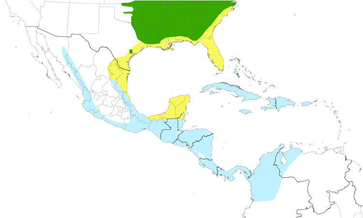 Range Map (Central): Louisiana Waterthrush