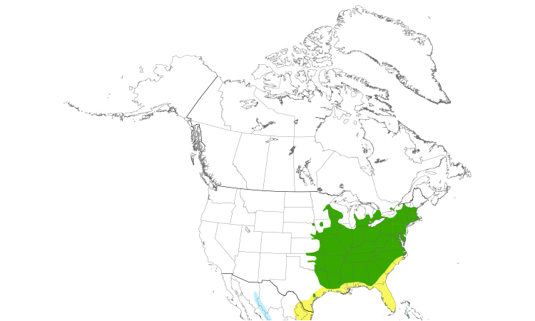 Range Map (North): Louisiana Waterthrush