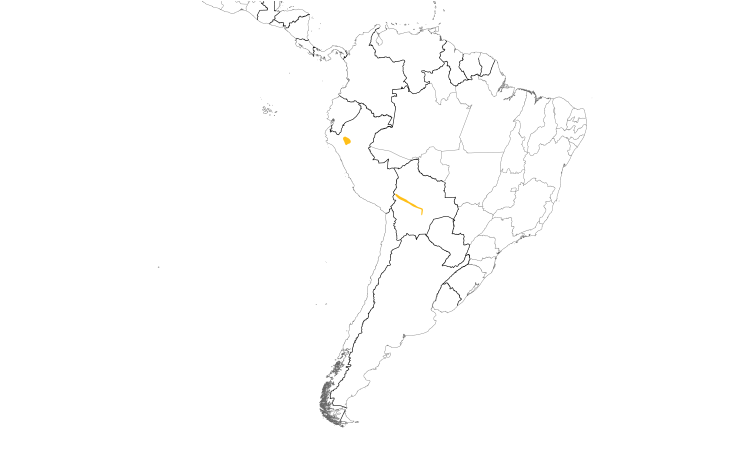 Range Map (South): Green-throated Tanager