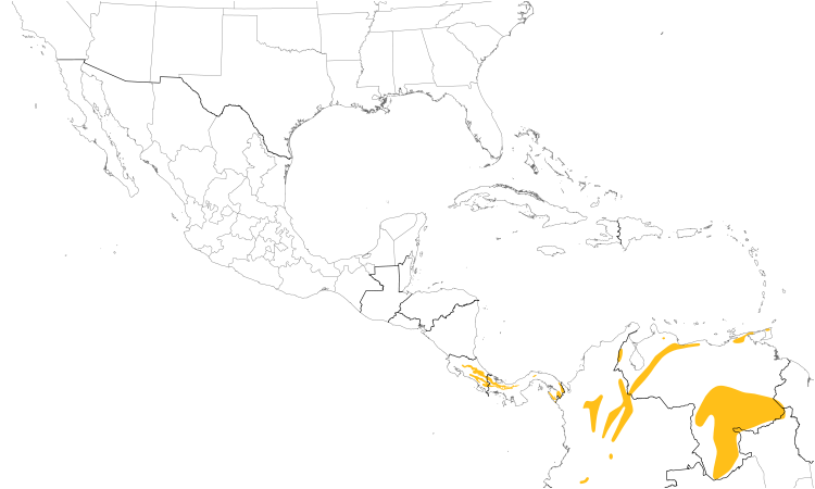 Range Map (Central): Speckled Tanager