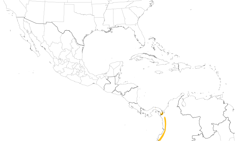 Range Map (Central): Gray-and-gold Tanager