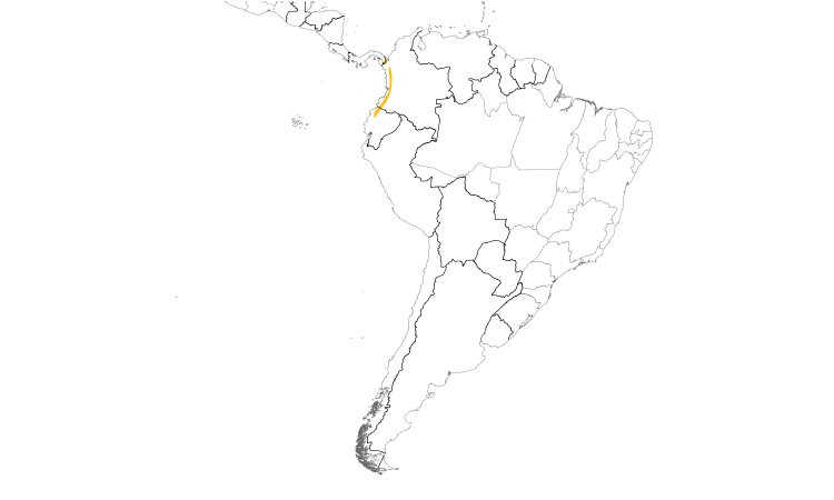 Range Map (South): Gray-and-gold Tanager