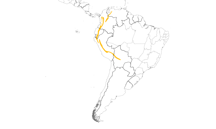 Range Map (South): Blue-and-black Tanager