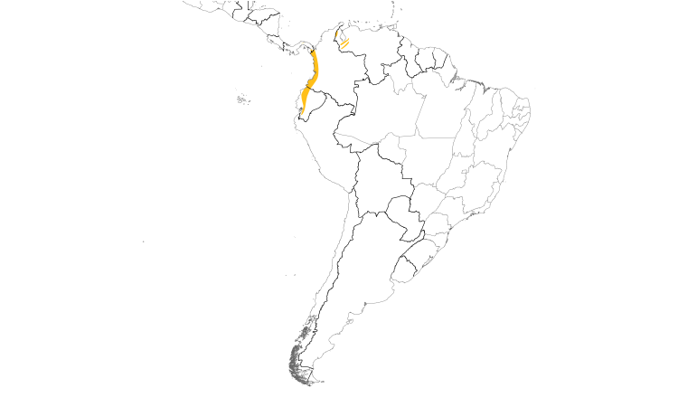 Range Map (South): Blue-fronted Parrotlet