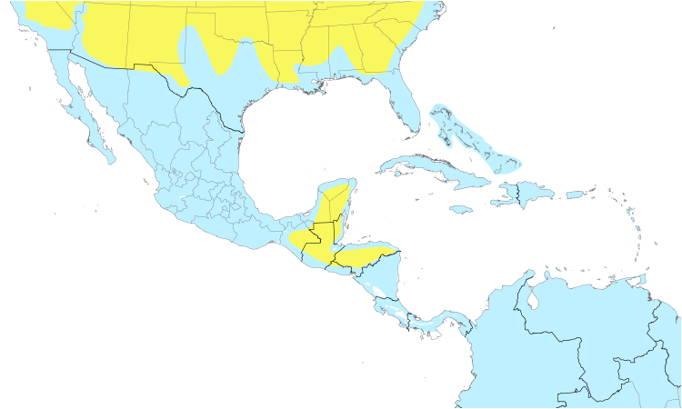 Range Map (Central): Greater Yellowlegs