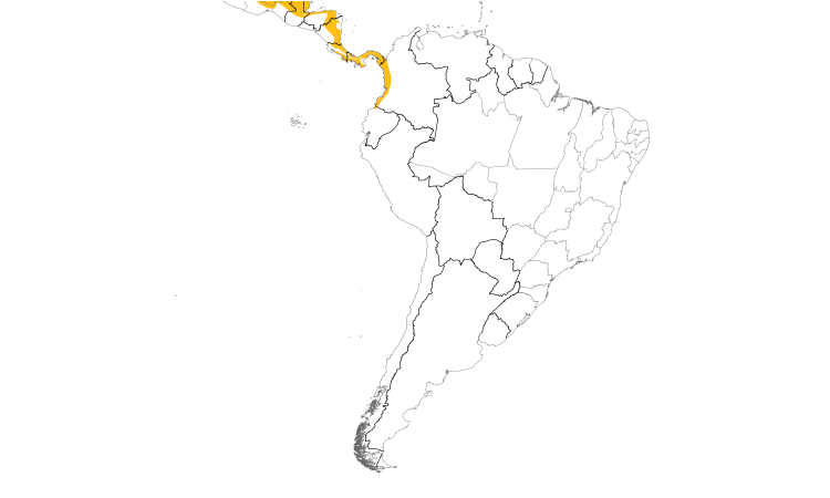 Range Map (South): Slaty-tailed Trogon