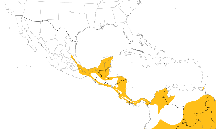 Range Map (Central): Gartered Trogon