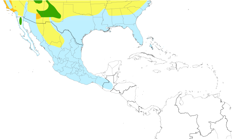 Range Map (Central): Orange-crowned Warbler