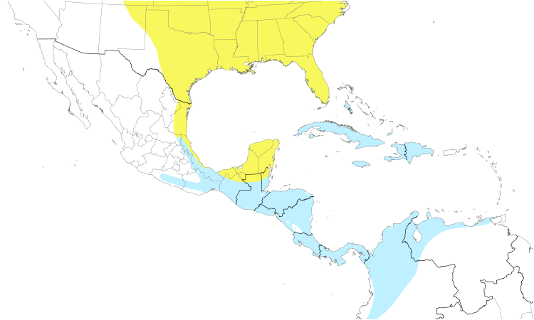 Range Map (Central): Tennessee Warbler